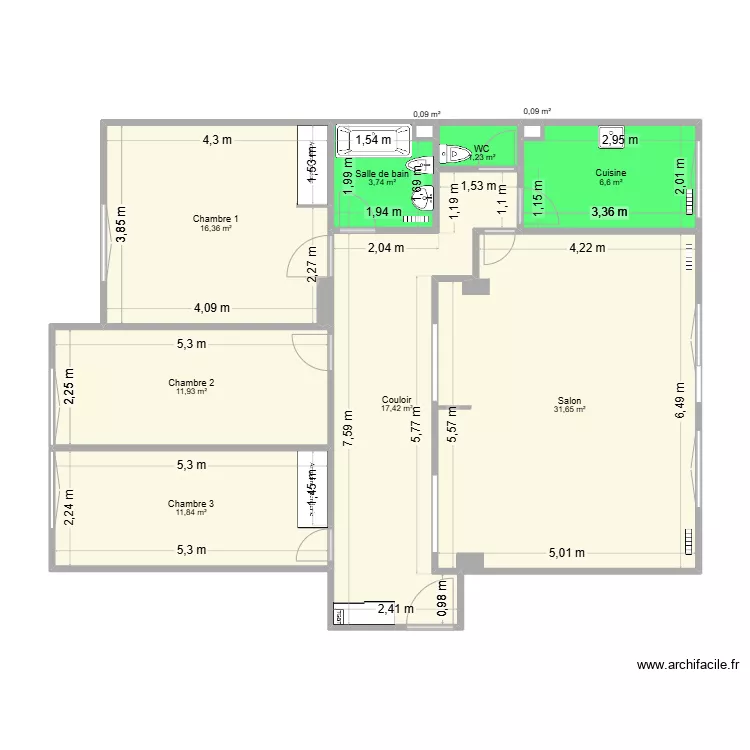 OSB EXISTANT. Plan de 