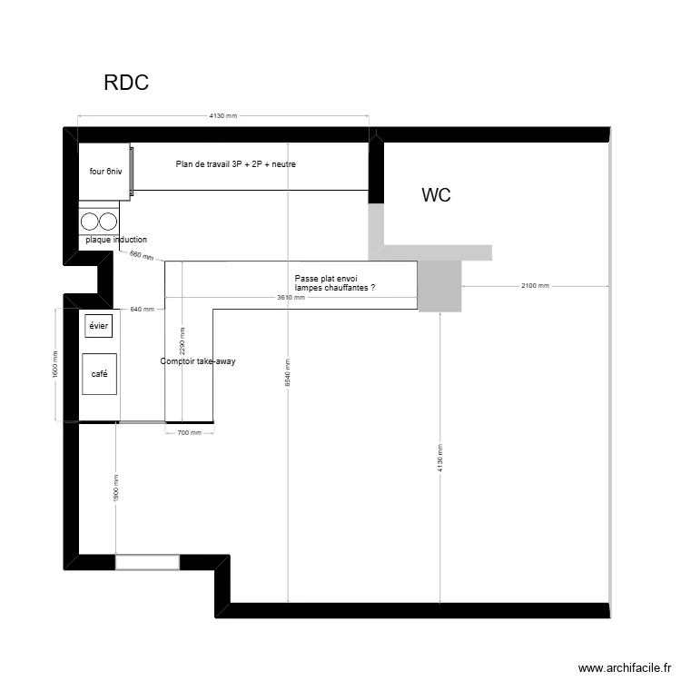 PIOU PIOU. Plan de 1  et 47 m²