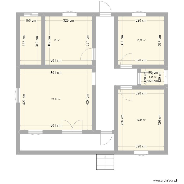 Maison familiale TATA. Plan de 5 pièces et 64 m2