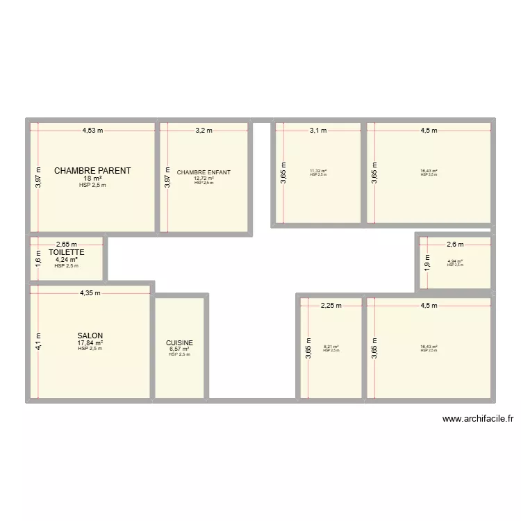 PLAN BARWAQO 2 ETAGE. Plan de 10  et 117 m²