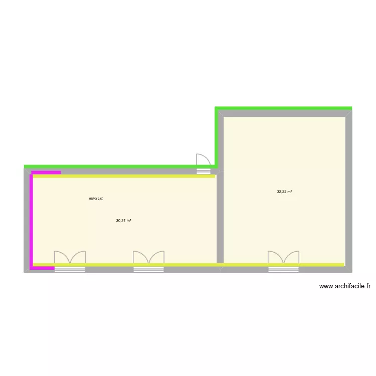 WILLIAMS. Plan de 2  et 62 m²