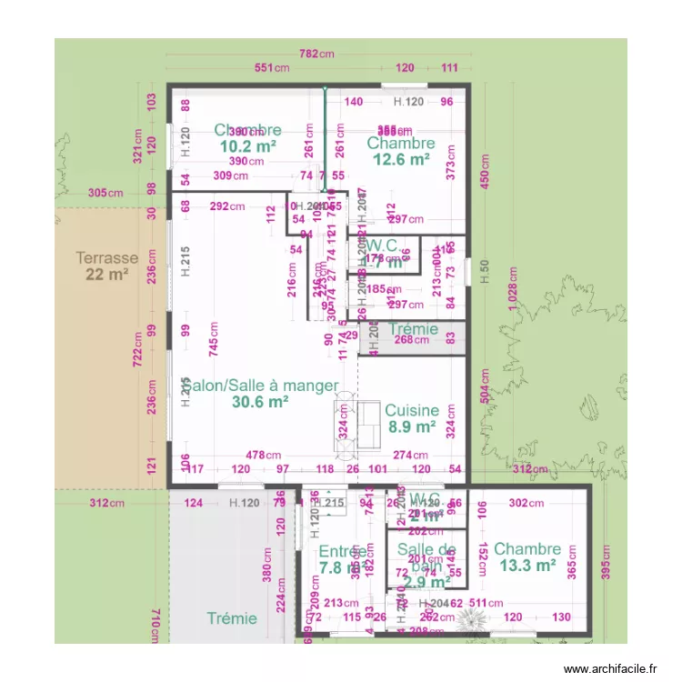 maison Douvres 73m&sup2; / import plan. Plan de 