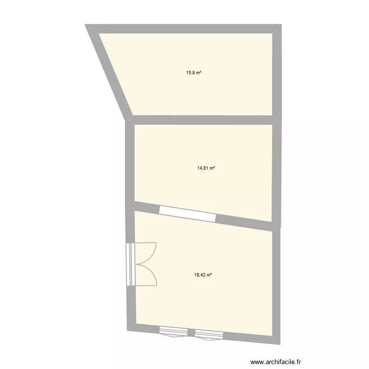 samatan 1. Plan de 3 Pièces et 49 m²