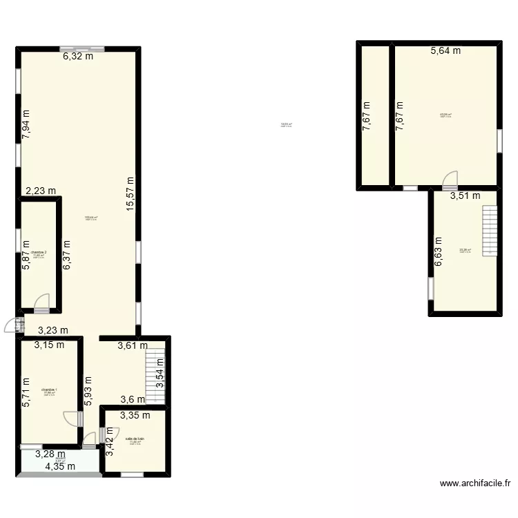 vaudelnay. Plan de 9  et 228 m²