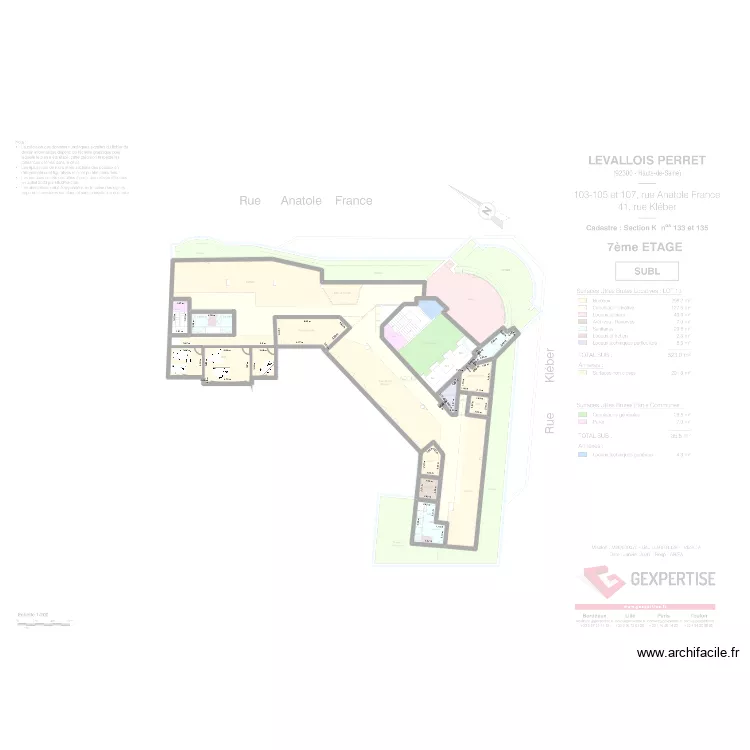 Kleber 7- bureaux direction V2. Plan de 10 et 99 m² Kleber 7- bureaux direction V2. Plan de 10 et 99 m²