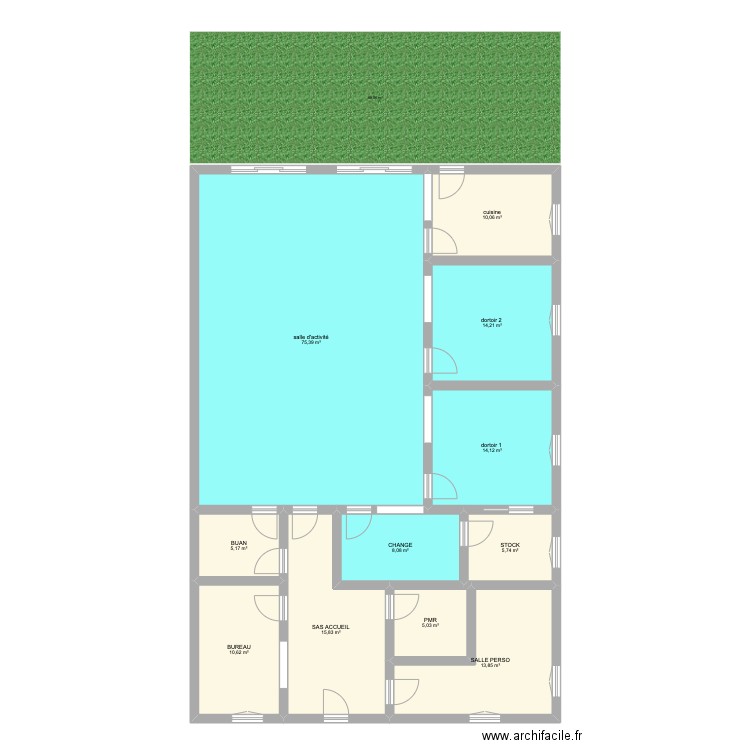 PLAN ELODIE LOCAL BONSON. Plan de 11 pièces et 178 m2