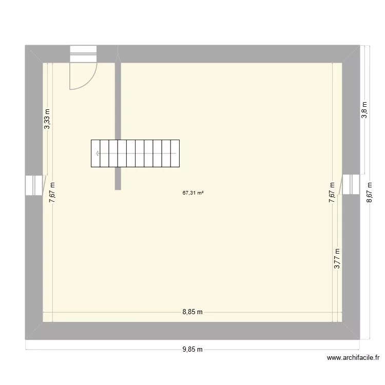 mon chateau 2. Plan de 1  et 67 m²