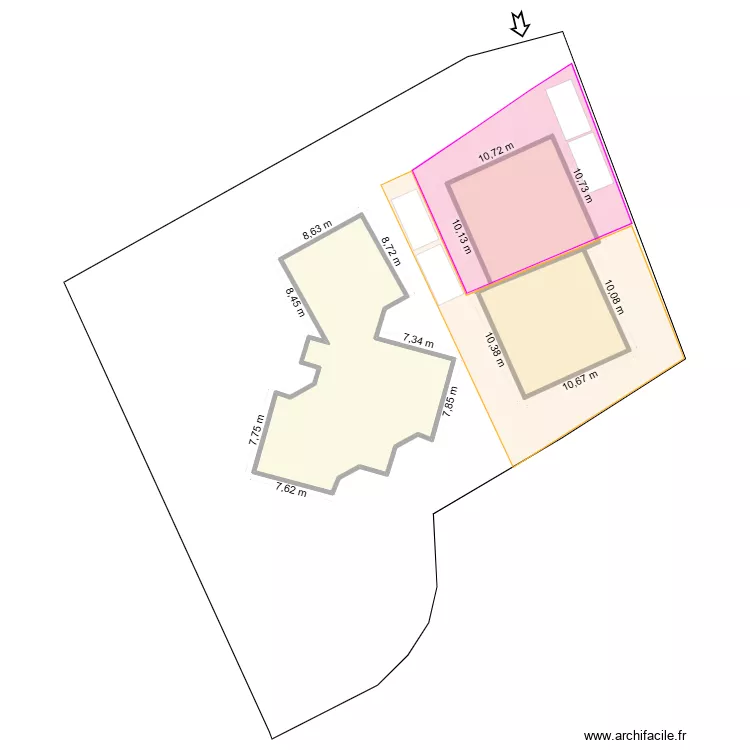 288 route des Cambellies Loupian d&eacute;coupe. Plan de 