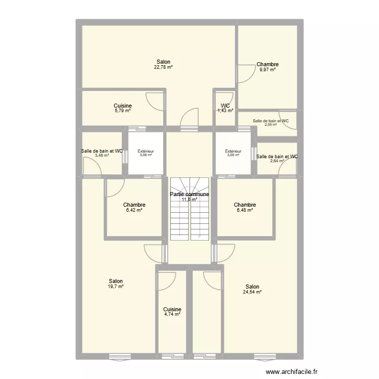 Keur. Plan de 15  et 129 m²