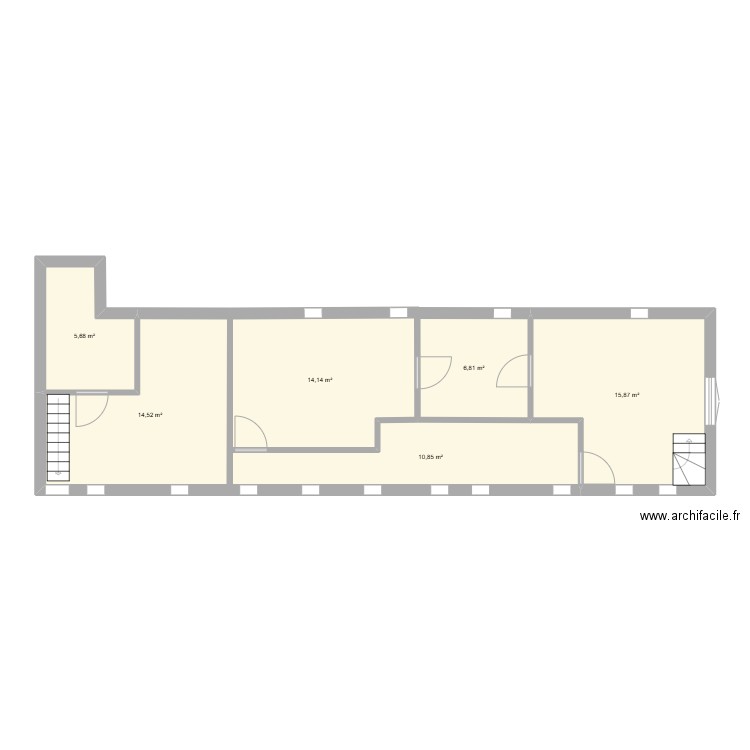 maison 58 G Peri 1er. Plan de 6 pièces et 68 m2