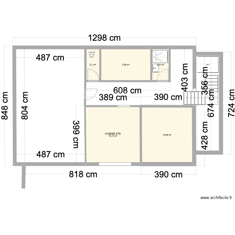 REZ DE JARDIN BOURGEREL. Plan de 5 pièces et 78 m2