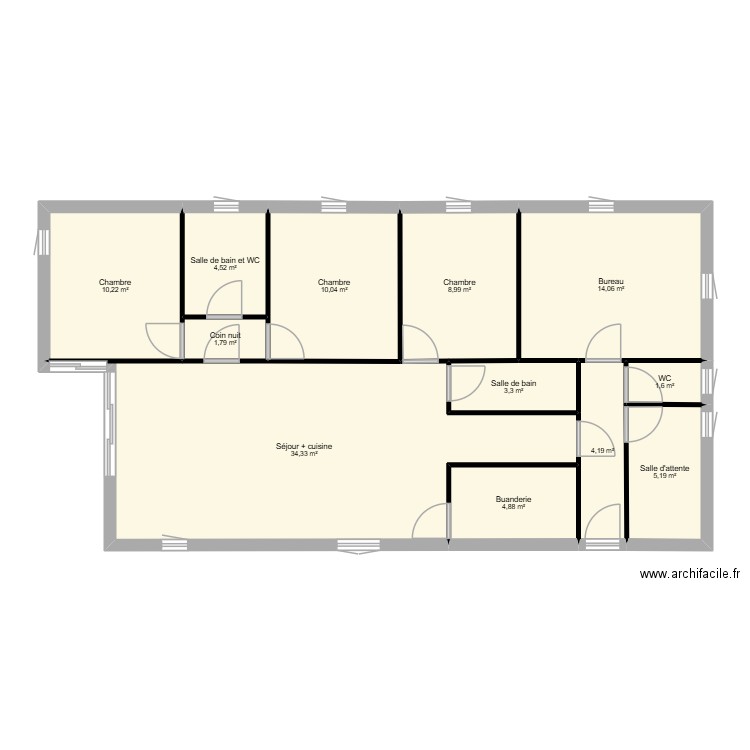 maison barby. Plan de 12 pièces et 103 m2