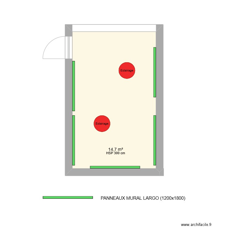SALLE MESSIAEN - CONSERVATOIRE FLEURY LES AUBRAIS. Plan de 1 pièce et 15 m2