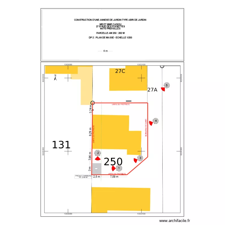 DP 2 CADIOU. Plan de 