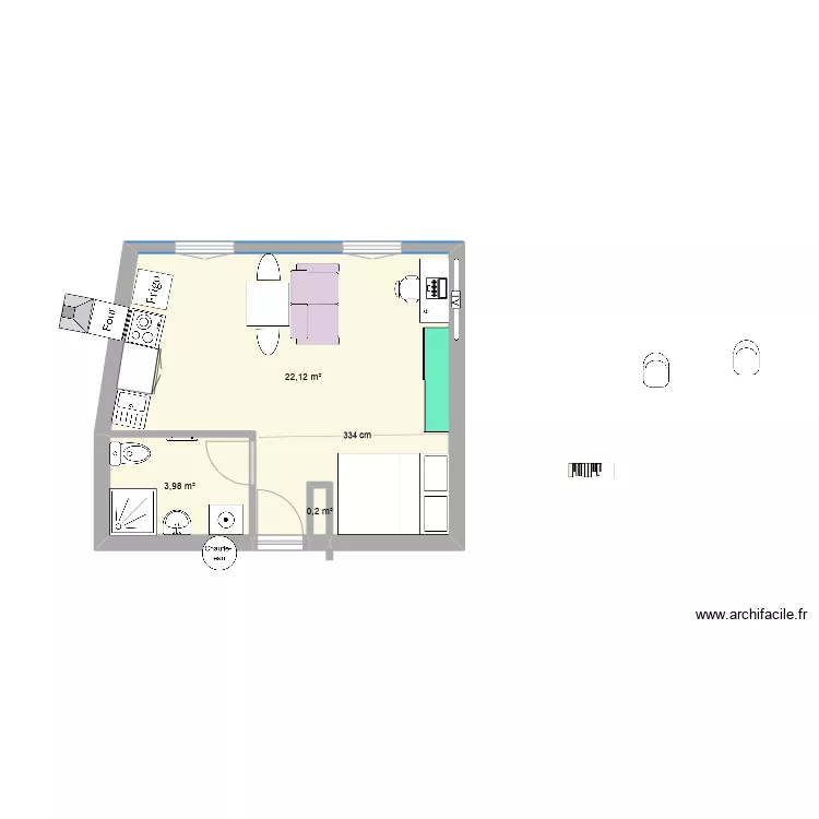 studio coint nuit st jean. Plan de 