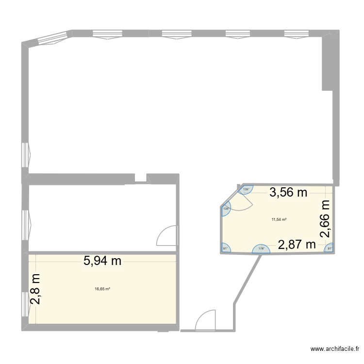 Appartement Valence Combles. Plan de 2 pièces et 28 m2