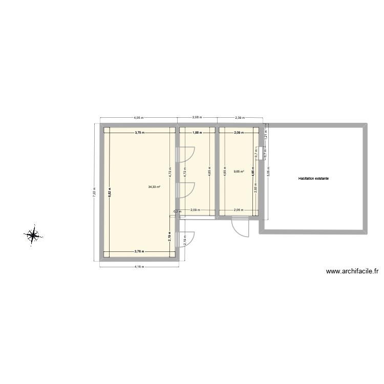 RDC actuel. Plan de 0 pièce et 0 m2