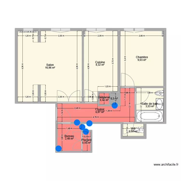 Apprtement/Loge/D&eacute;gats. Plan de 