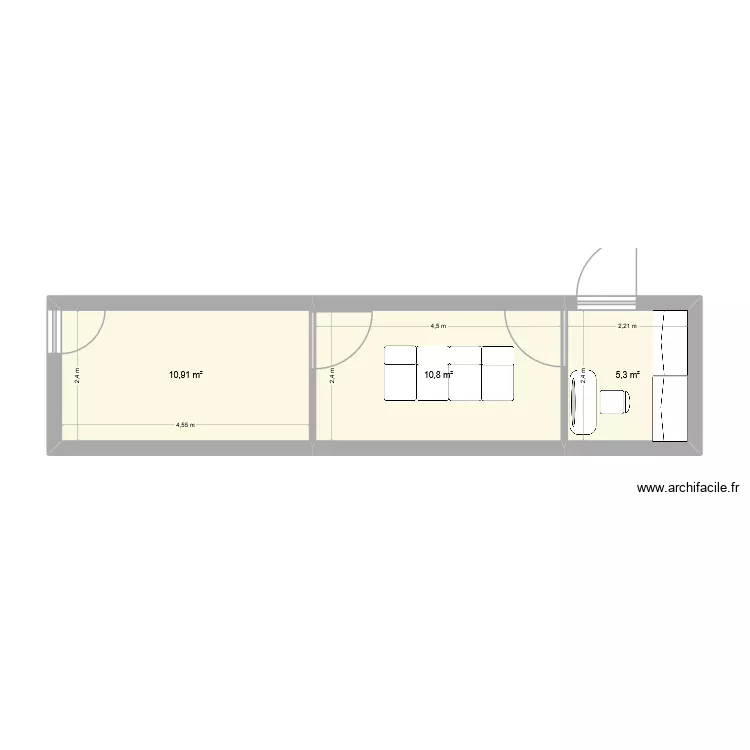 rituel zen. Plan de 3  et 27 m²