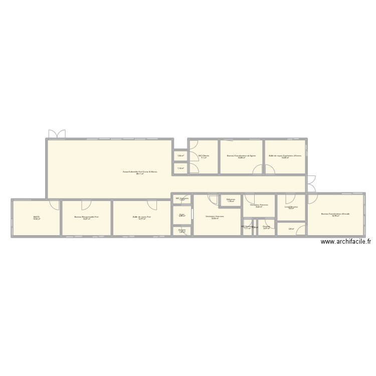 Bungalows Fret. Plan de 21 pièces et 191 m2