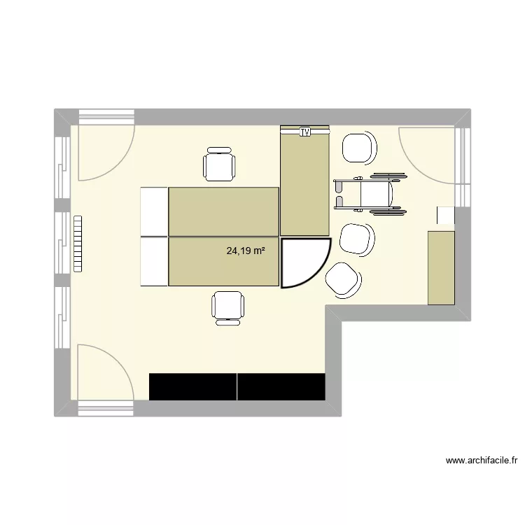 BUREAU CTM INSTRUCTEUR. Plan de 1  et 24 m²