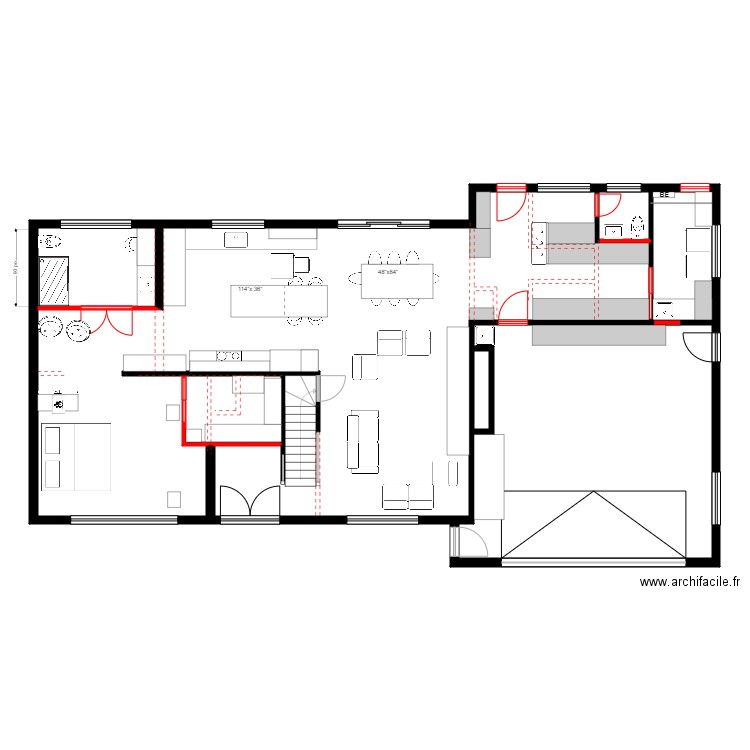 louis bernier rdch3. Plan de 2 pièces et 182 m2