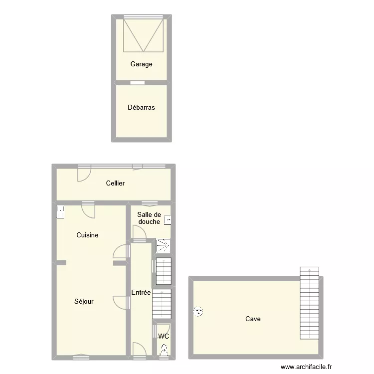 bodinier rdc. Plan de 9  et 128 m²