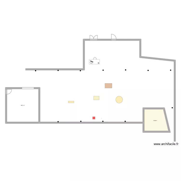 &eacute;tage jeunesse. Plan de 2  et 42 m²