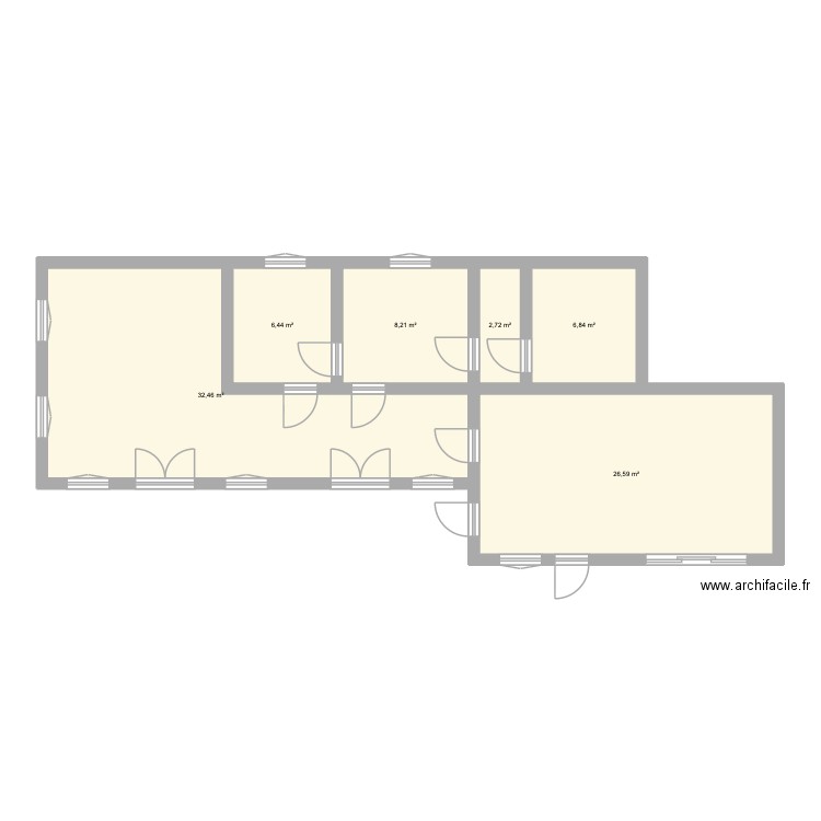 Maison chez. Plan de 6 pièces et 83 m2