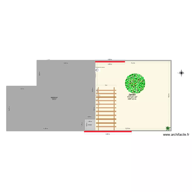 plan. Plan de 2 pièces et 231 m²