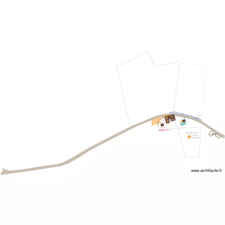 DT : PLAN DE MASSE APRES PROJET. Plan de 1 et 99 m² DT : PLAN DE MASSE APRES PROJET. Plan de 1 et 99 m²