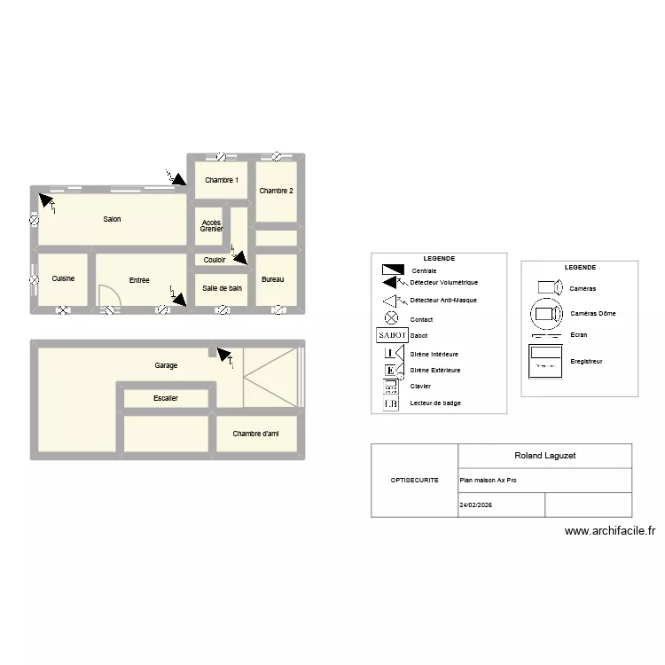 M. Laguzet. Plan de 14  et 72 m²