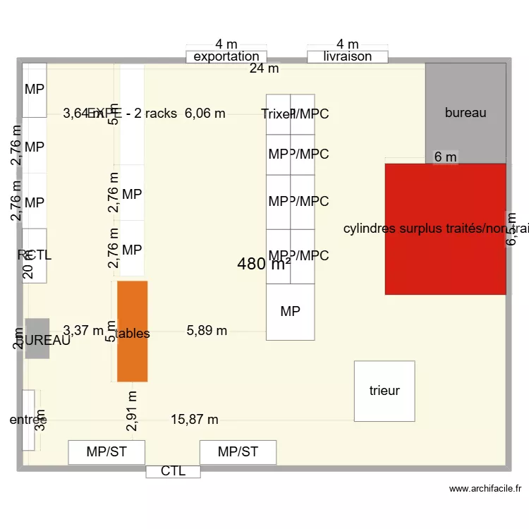 edt_sol1. Plan de 1  et 480 m²
