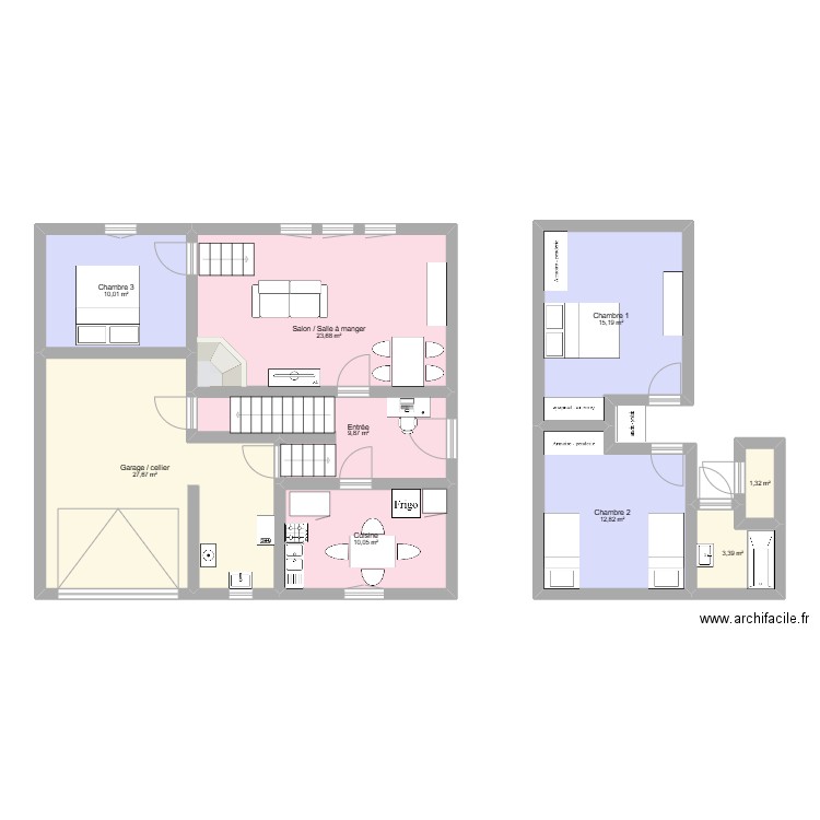 Saint-Yrieix. Plan de 9 pièces et 114 m2