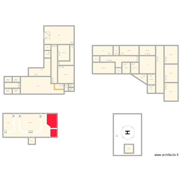 BCSE. Plan de 44 pièces et 944 m2