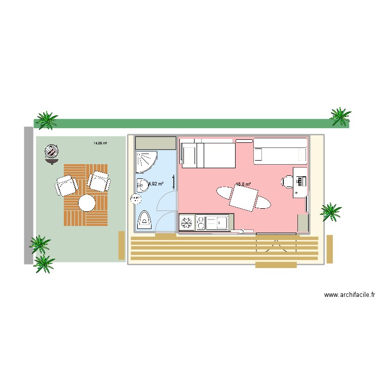 Kerg v 23 7. Plan de 3 pièces et 52 m2