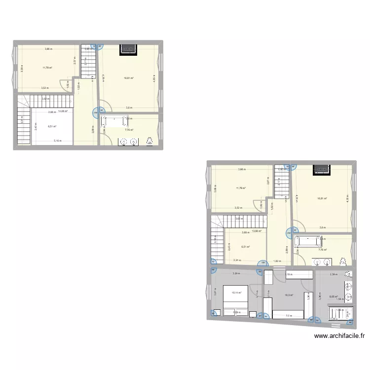 Croix R+1. Plan de 13 et 155 m² Croix R+1. Plan de 13 et 155 m²
