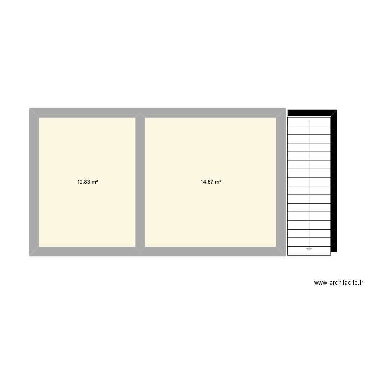 1er Etage Plateau Technique Seclin. Plan de 2 pièces et 26 m2