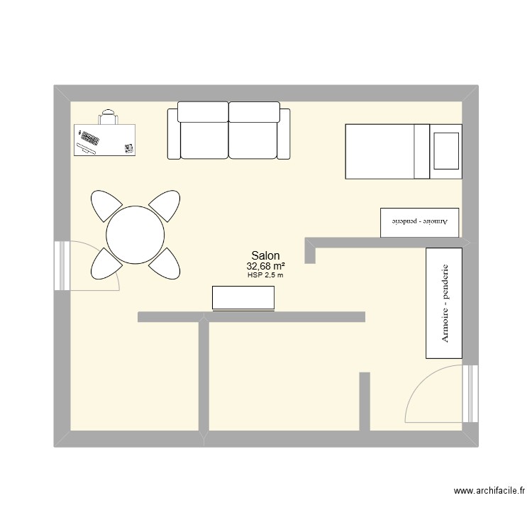 Residence PAULE. Plan de 1 pièce et 33 m2