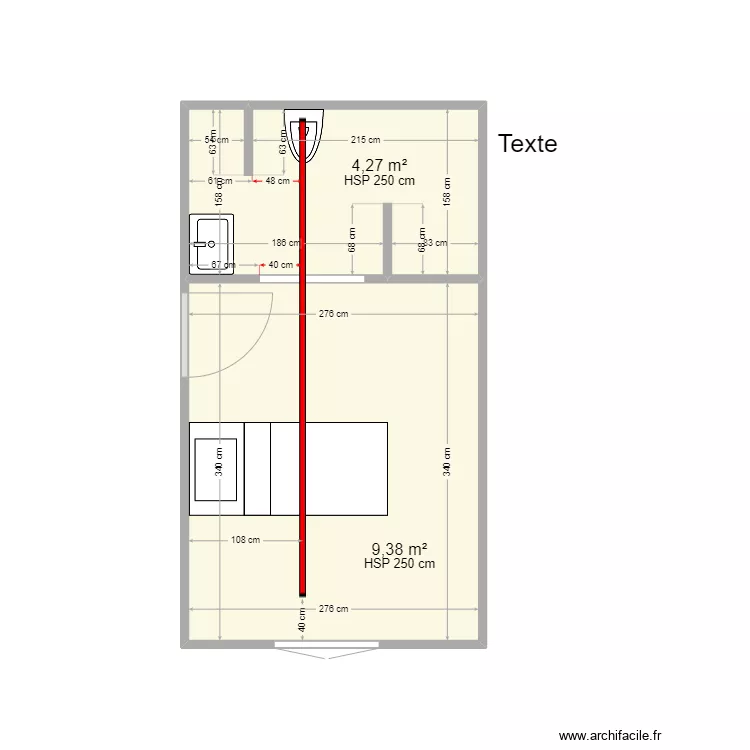 BENESSE RAIL DROIT. Plan de 