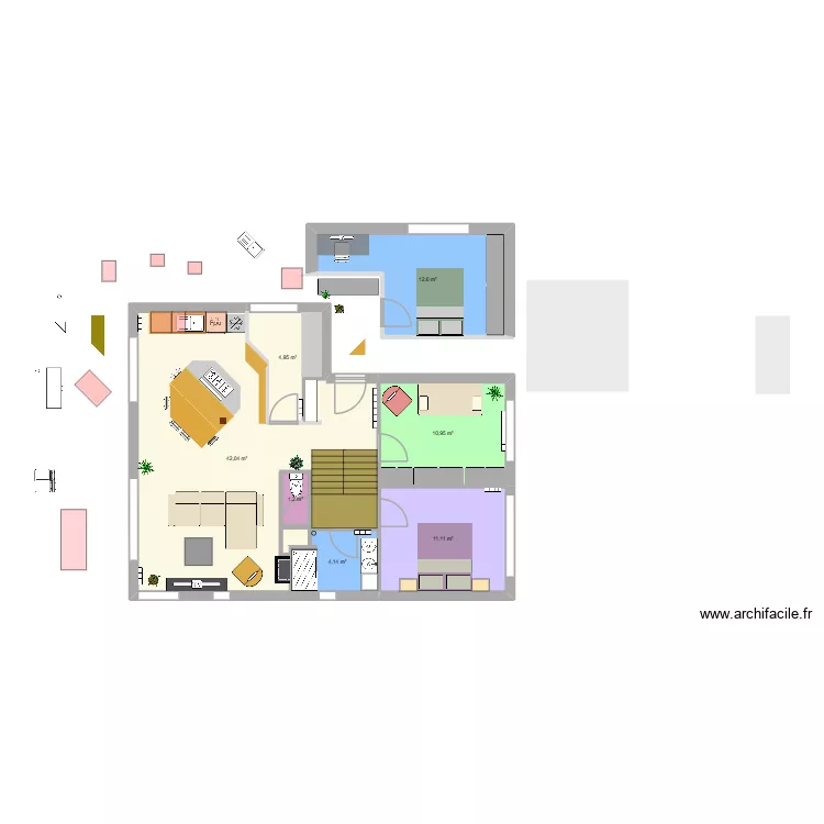 Maison THISE V3.3. Plan de 7  et 87 m²