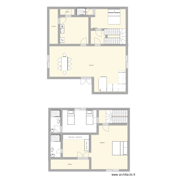 maison. Plan de 7 pièces et 137 m2
