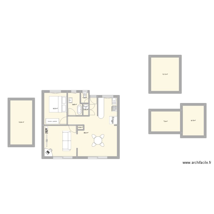 Villeneuve 3. Plan de 10 pièces et 95 m2