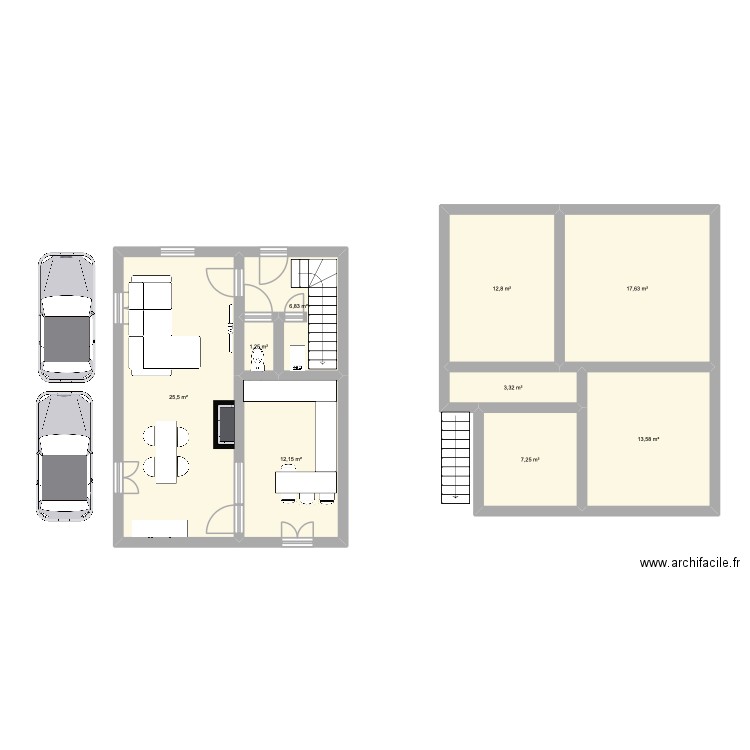 maison Lucie avec étage. Plan de 9 pièces et 100 m2