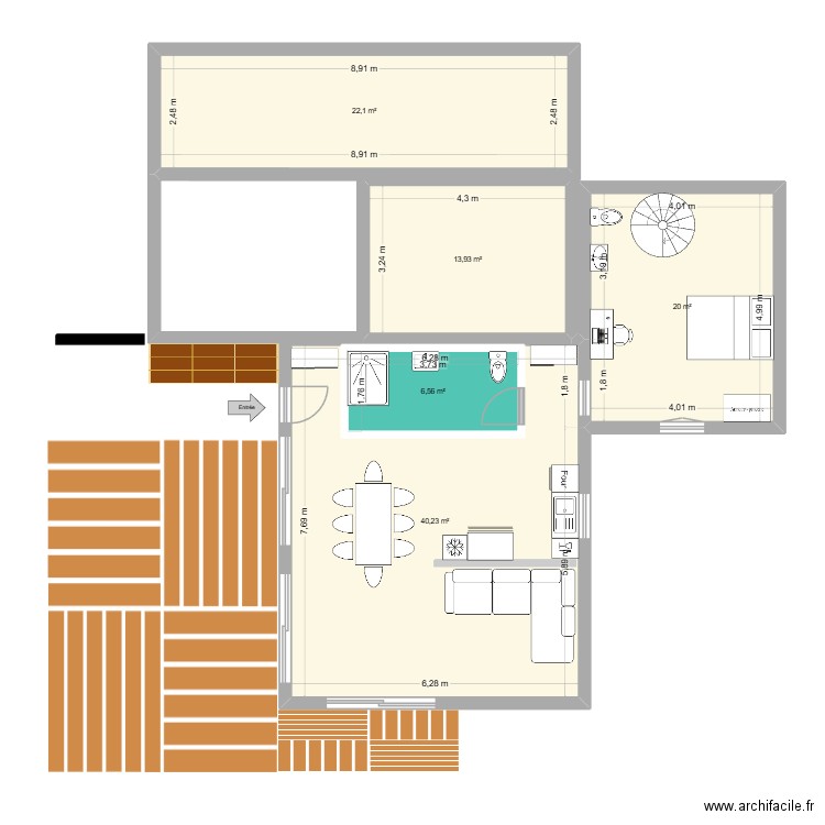 bog2. Plan de 5 pièces et 111 m2