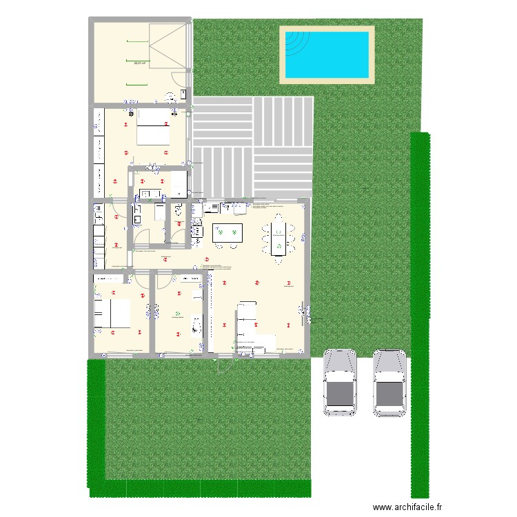 New Reno. Plan de 6 pièces et 133 m2