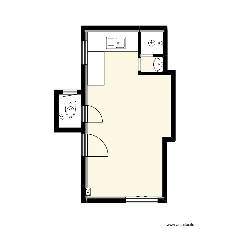 Appart2. Plan de 7  et 17 m²