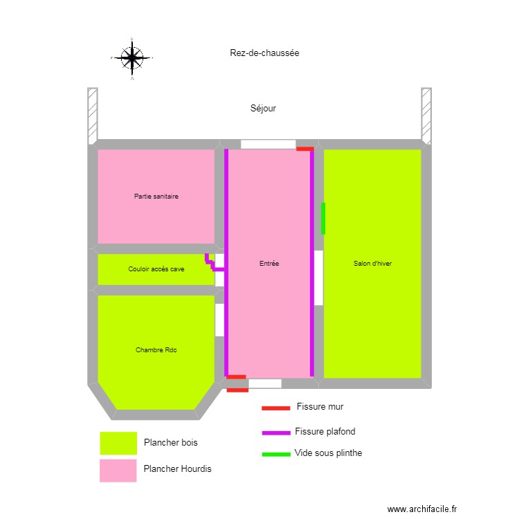 DEL BOCA rdc. Plan de 5 pièces et 52 m2