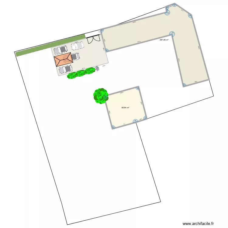 Stationnement maison. Plan de 