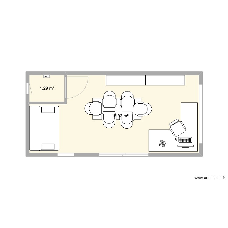 Studio. Plan de 0 pièce et 0 m2